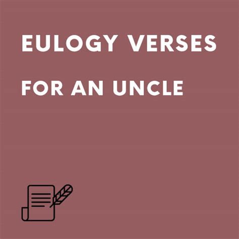 Eulogy Verses For An Uncle