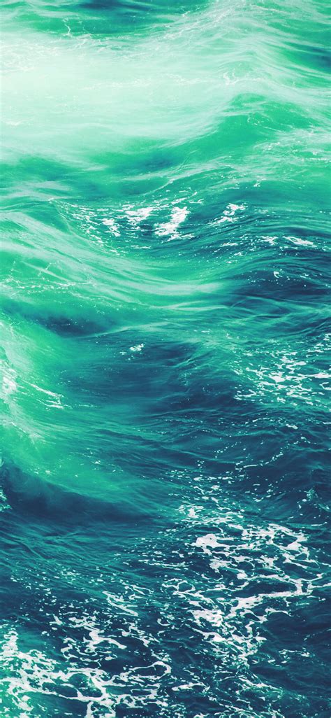 Vq24 Wave Nature Water Blue Green Sea Ocean Pattern Via