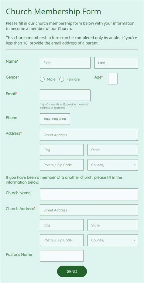 Printable Church Membership Form Pdf Printable Form Templates And Letter
