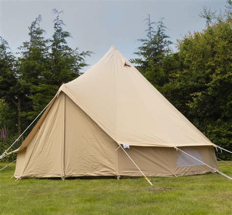 5m 100 Cotton Canvas Bell Tent With Heavy Duty Zipped In Groundsheet