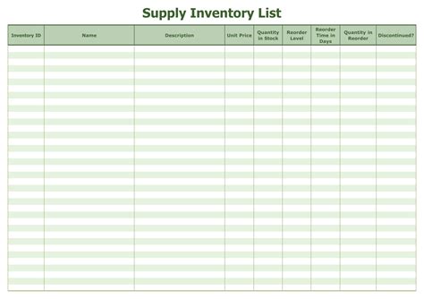 18 Free Printable Inventory Templates Doctemplates