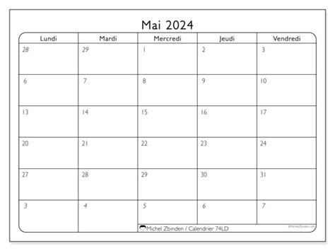 Calendrier Mai 2024 74ld Michel Zbinden Fr