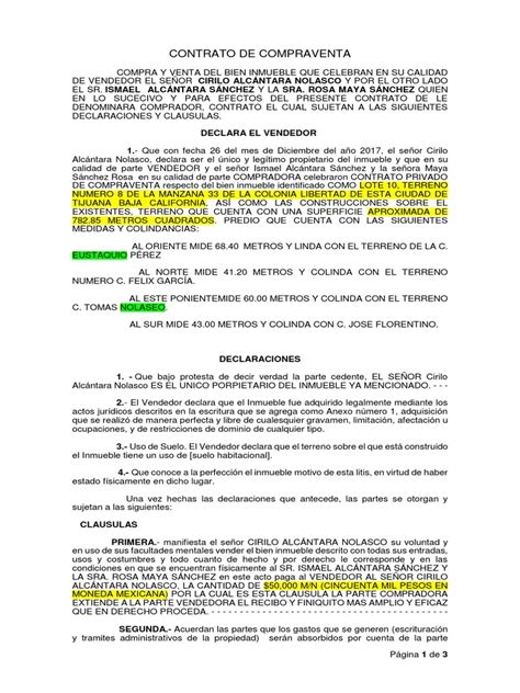 Contrato De Compraventa Inmueble Propiedad Instituciones Sociales
