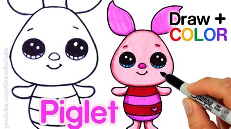 How To Draw Color Piglet Easy From Winnie The Pooh Disney Cuties Cute Drawings Disney