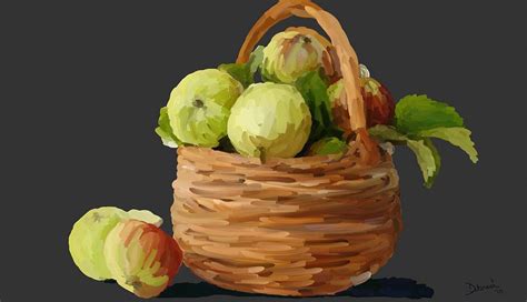 Basket Of Apples Painting By Deborah Rosier