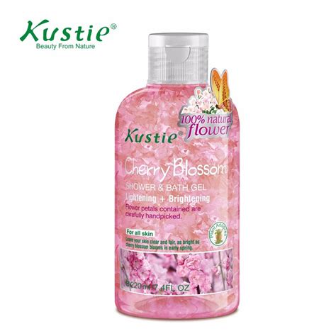 Kustie Skin Whitening Shower Gel Hydrating Cherry Blossom Liquid Soap