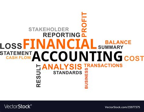 Financial accounting is the field of accounting concerned with the summary, analysis and reporting of financial transactions related to a business. Word cloud - financial accounting Royalty Free Vector Image