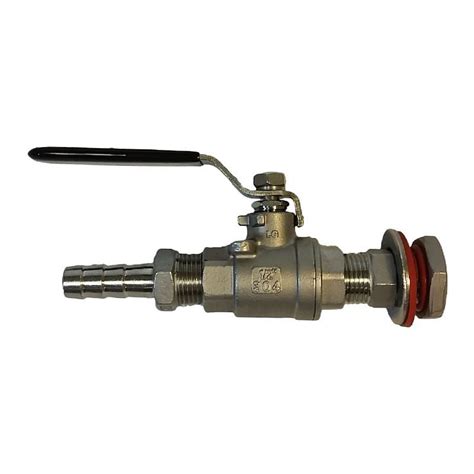 12 Stainless Steel Weldless Ball Valve Assembly With Barb Ny Brew