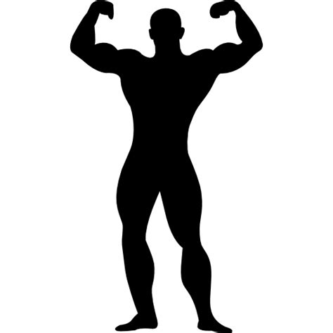 Free Icon Muscular Man Flexing Silhouette