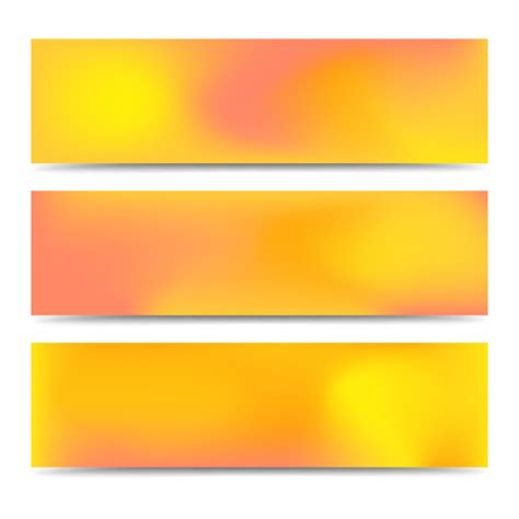 Smooth Abstract Blurred Gradient Yellow Banners Set Abstract Creative