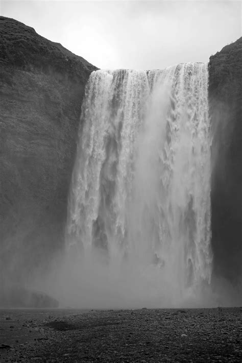 Free Images Sea Nature Rock Waterfall Black And White Mist