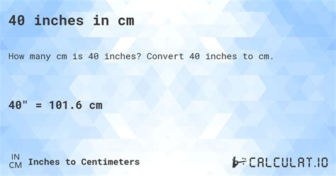 40 Inches In Cm Calculatio