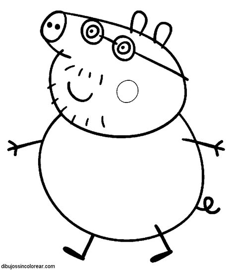 Dibujos Sin Colorear: Dibujos de los Personajes de Peppa Pig para Colorear