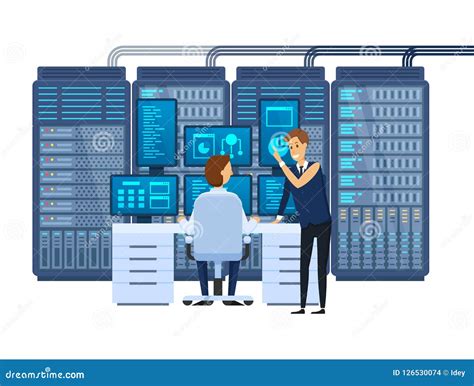 Network Engineer Administrator Server Room Stock Illustrations 431