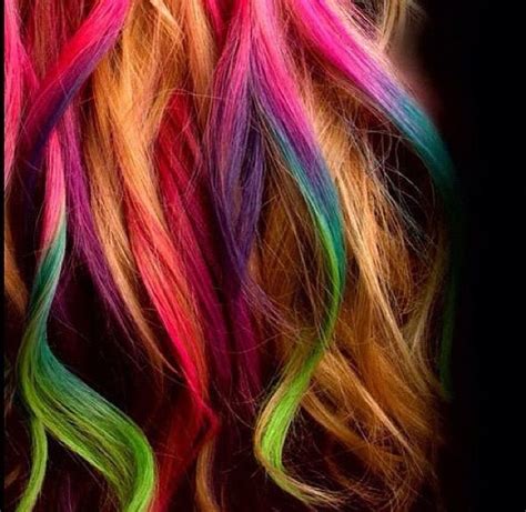 Dirty Blonde Hair With Rainbow Colored Highlights All