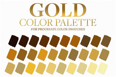 Gold Color Palette Procreate Swatches Graphic By Emojoez · Creative Fabrica