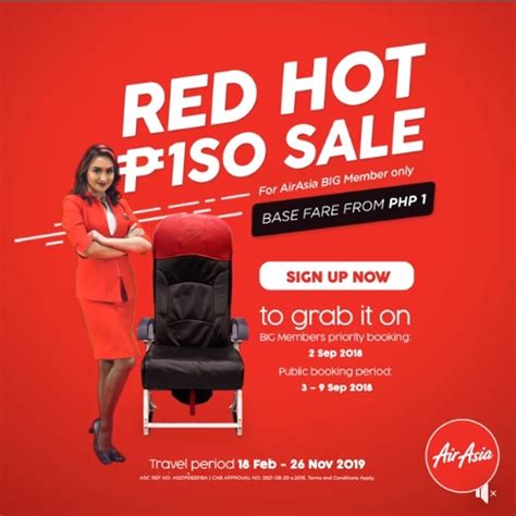 The airasia big loyalty estore offers over 150 selected brands for shoppers in malaysia, thailand and indonesia to earn big points when making purchases. AirAsia Red Hot Piso Sale - Booking from Sept 3-9, 2018 ...