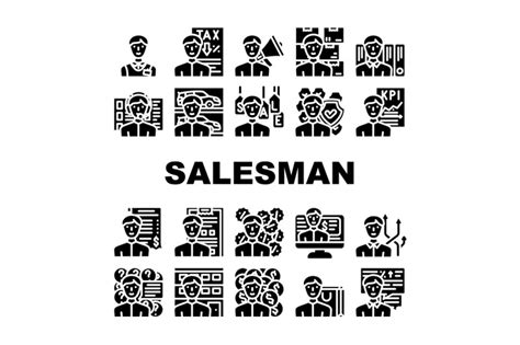 Salesman Business Occupation Icons Set Vector By Pikepicture