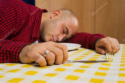 Man Sleeping At The Dinner Table — Stock Photo © Stevanovicigor 19780657
