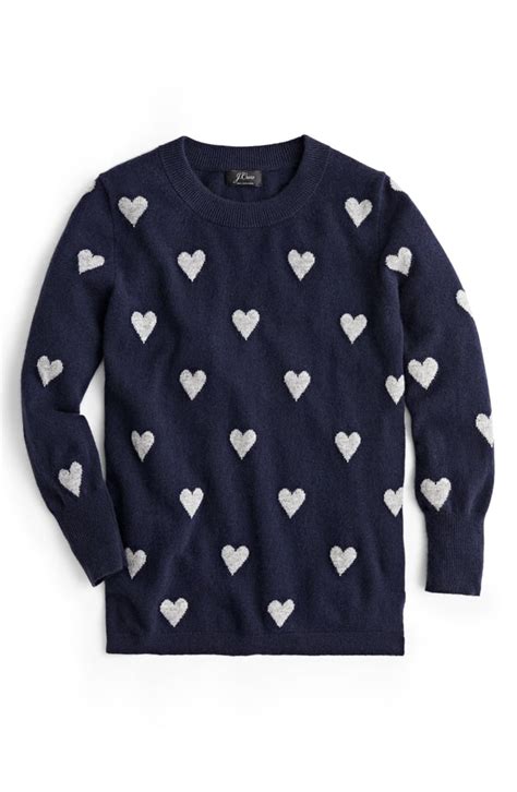 Jcrew Intarsia Hearts Everyday Cashmere Sweater Best Cashmere Sweaters For Women Popsugar