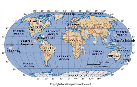 4 Free Large World Map With Coordinates And Countries World Map With