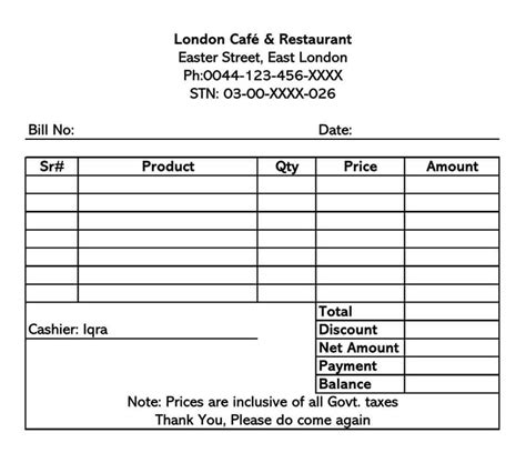 Html Order Receipt Restaurant Html Template Glamorous Receipt Forms