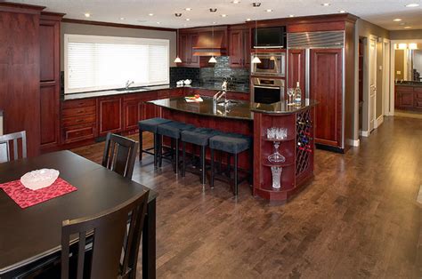 There are a lot of different materials you can use for your kitchen floors. Dark stain Maple hardwood floor - Contemporary - Kitchen ...