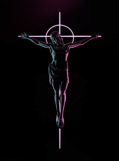 Aesthetic Jesus Christ Neon Art Vaporwave Art Jesus Art