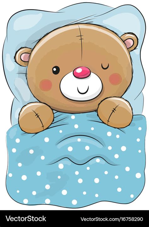 Cute Cartoon Sleeping Teddy Bear Royalty Free Vector Image