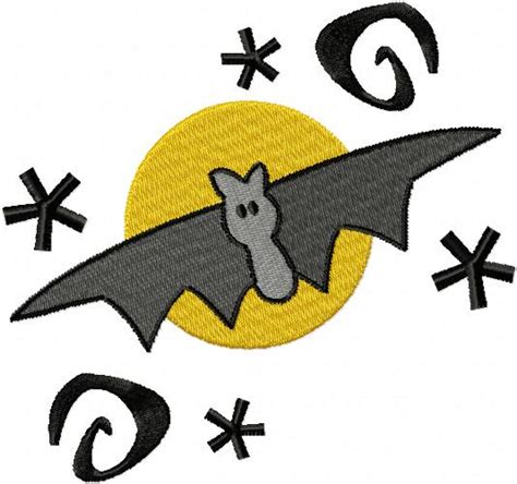 Moonlight Bat Machine Embroidery Design Daily Embroidery