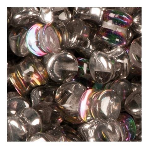 Preciosa Glass Pellet Beads 4x6mm Crystal Vitrail Green 30pk