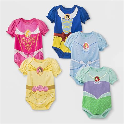 Baby Girls 5pk Disney Princess Bodysuits 12m Disney Baby Clothes