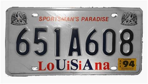 Louisiana License Plate 1989 1993 Louisiana License Plate Hd Png