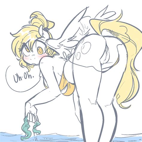 Rule 34 Ass Blonde Hair Blush Clothed Clothing Derpy Hooves Equine