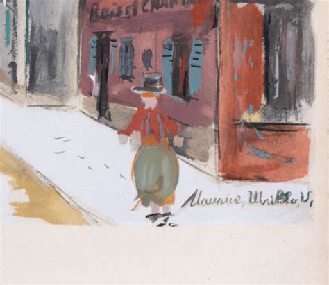 Maurice Utrillo La Rue Saint Rustique Montmartre 1950 Pochoir