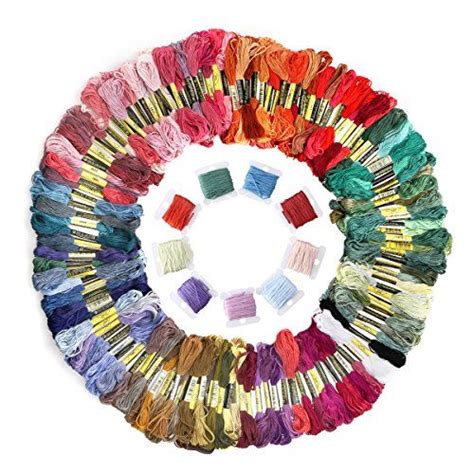 Caydo 150 Skeins 8m Multicolor Embroidery Threads Floss Soft Cotton