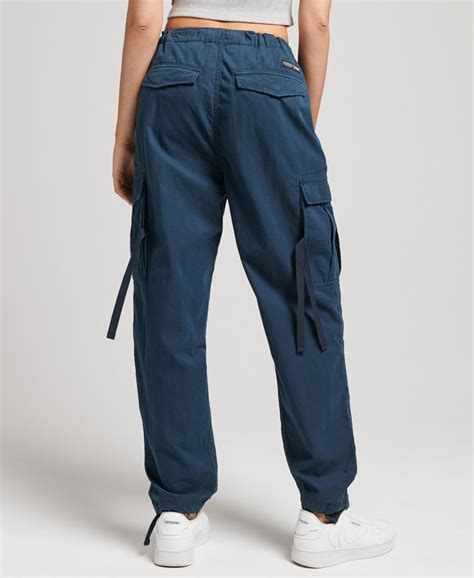 Womens Organic Cotton Parachute Grip Pants In Navy Superdry Ie