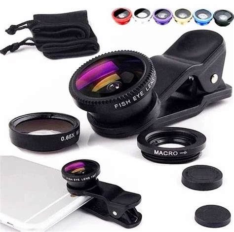 Universal Clip 3in1 Fish Eye Lens Wide Angle Macro Mobile Phone