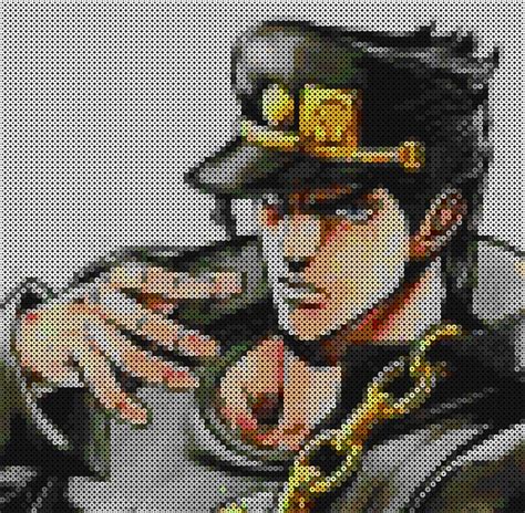 Kujo Jotaro Pixel Art Pattern Pixel Art Grid Hama Art