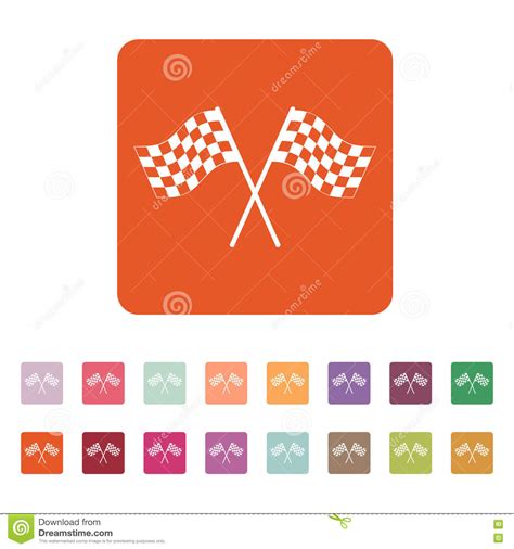 The Checkered Flag Icon Finish Symbol Stock Vector Illustration Of