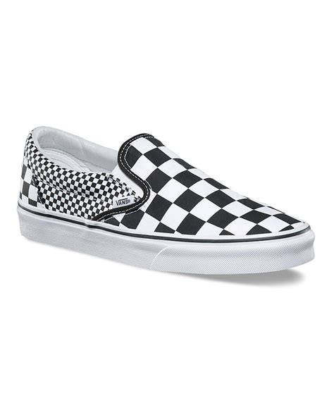 Signature vans rubber waffle outsole. Vans Canvas Classic Slip-on In Mixed Checkerboard in White ...