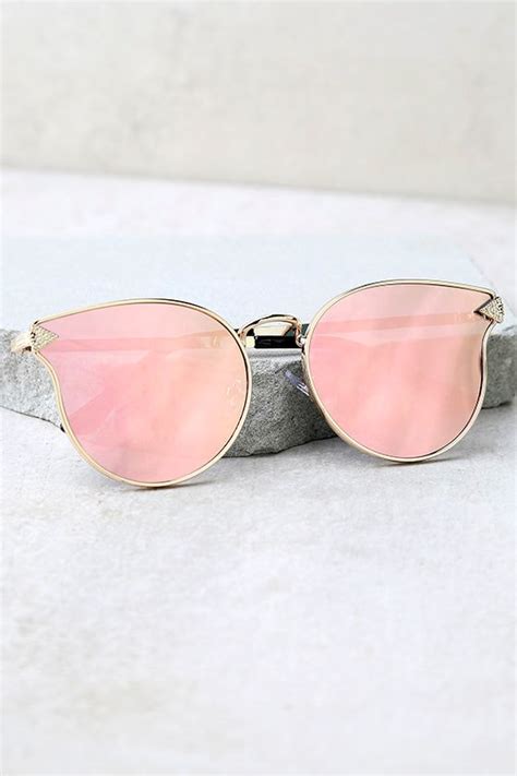 Cute Rose Gold Sunglasses Mirrored Sunglasses Pink Sunglasses 1800