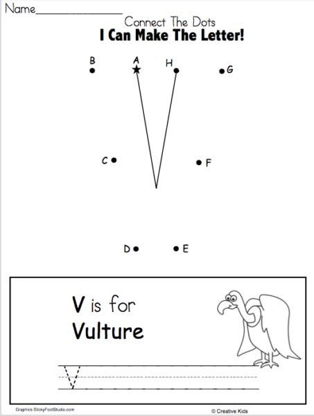 Letter V Writing Worksheet And Dot To Dot Made By Teachers