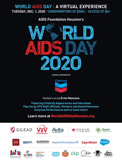 aids foundation houston world aids day 2020—a virtual experience presented by chevron outsmart