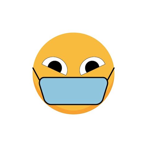 Premium Vector Smiling Wearing A Mask Smiley Icon Cartoon Emoji