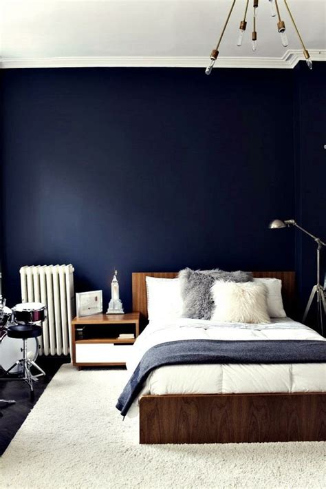 Midnight Blue Navy Blue Accent Wall Bedroom
