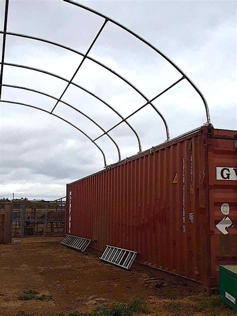 20x20 Shelter Cover Roof Building Conex Box Overseas Shipping Container