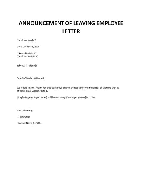 Leaving Job Notice Letter Template Doc Sample Tacitpr