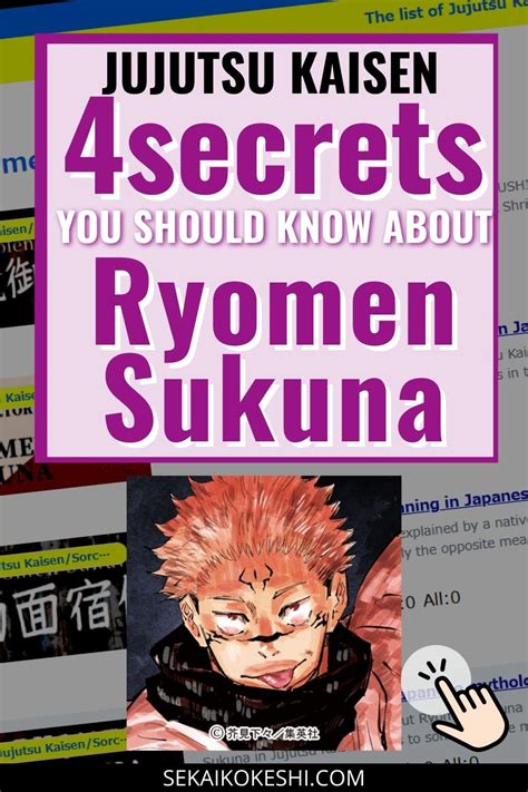 Jujutsu Kaisen 4 Secrets You Should Know About Ryomen Sukuna Japanese Names