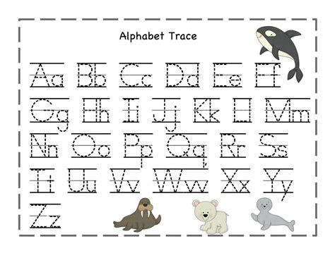 Printable Dotted Line Alphabet Worksheets Letter Worksheets